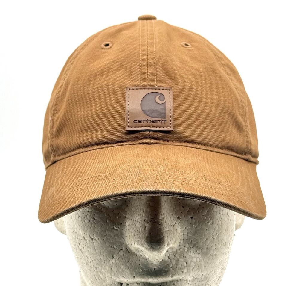 Carhartt Men's Tan Canvas Adjustable Baseball Cap Hat - Pre Owned